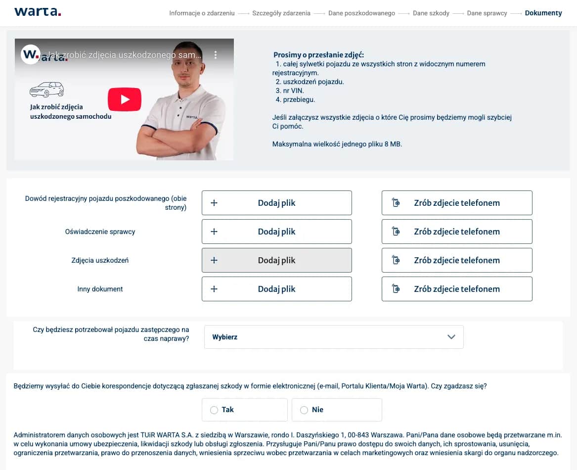 Warta jak zrobić zdjęcie: uniknij błędów przy zgłoszeniu szkody